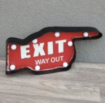 Tabuľa    retro    svetelná   -  "  EXIT   WAY   OUT   "