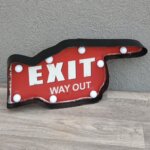 Tabuľa    retro    svetelná   -  "  EXIT   WAY   OUT   "