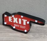 Tabuľa    retro    svetelná   -  "  EXIT   WAY   OUT   " – Obrázok 4