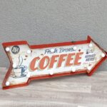 Tabuľa     retro     svetelná    –  "  Fresh    Brewed   COFFEE  "