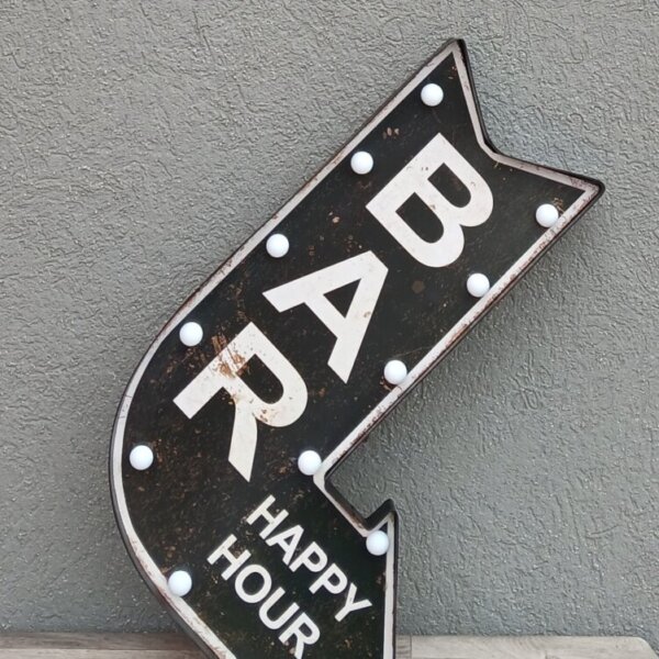 Tabuľa    retro     svetelná     –    „   BAR   HAPPY   HOUR  “