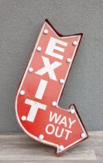 Tabuľa    retro    svetelná     –    „  EXIT   –   WAY  OUT  “ – Obrázok 3