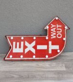 Tabuľa    retro    svetelná     –    „  EXIT   –   WAY  OUT  “ – Obrázok 4